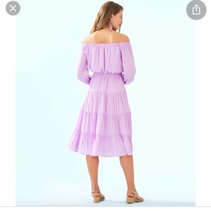 JENNIE OFF-THE-SHOULDER MIDI DRESS